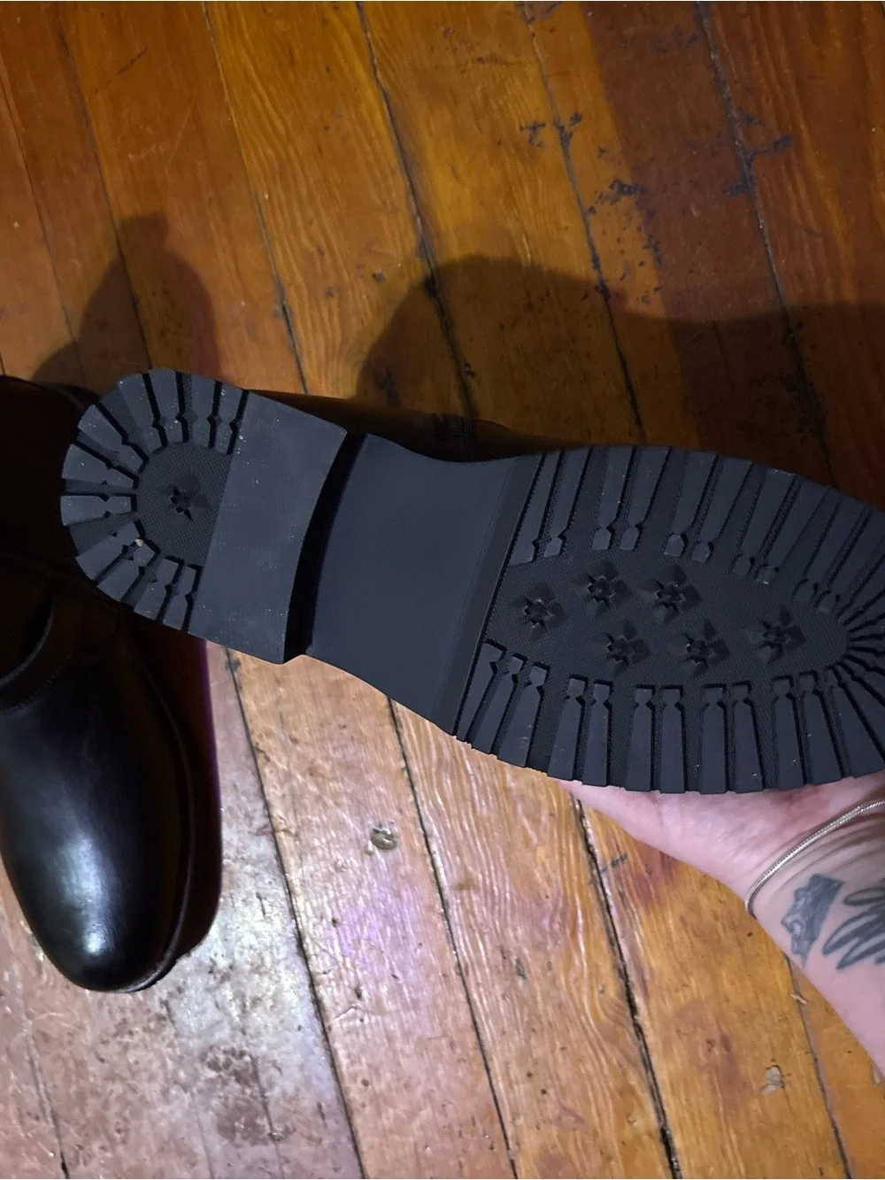 Men's Black Leather Buckle Ankle Boots